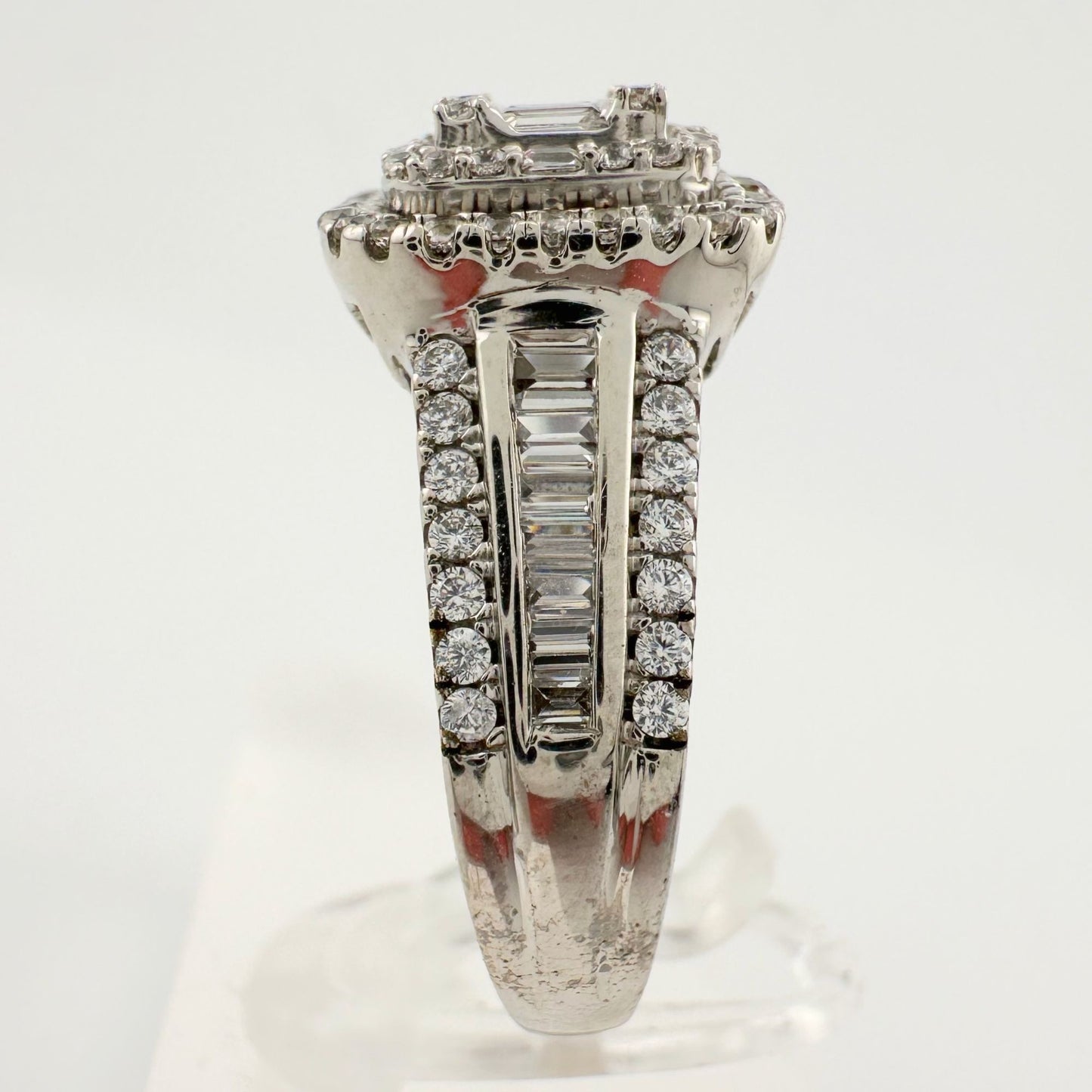 Elegant 2 Carat Lab Created White Topaz Ring Size 7