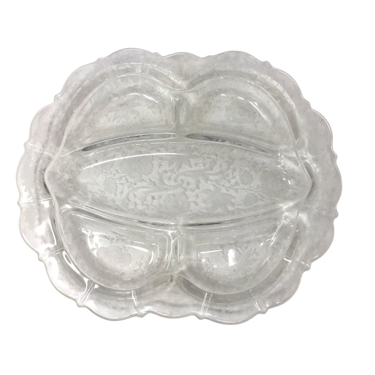 Vintage Cambridge Glass Wildflower Etched 5-Section Celery &Relish Tray Cambridge Glass Company  A+ Stuff Drinking, Dining & More
