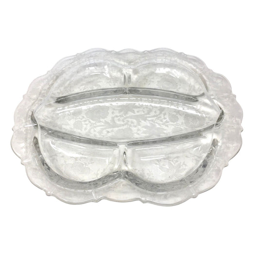 Vintage Cambridge Glass Wildflower Etched 5-Section Celery &Relish Tray Cambridge Glass Company  A+ Stuff Drinking, Dining & More