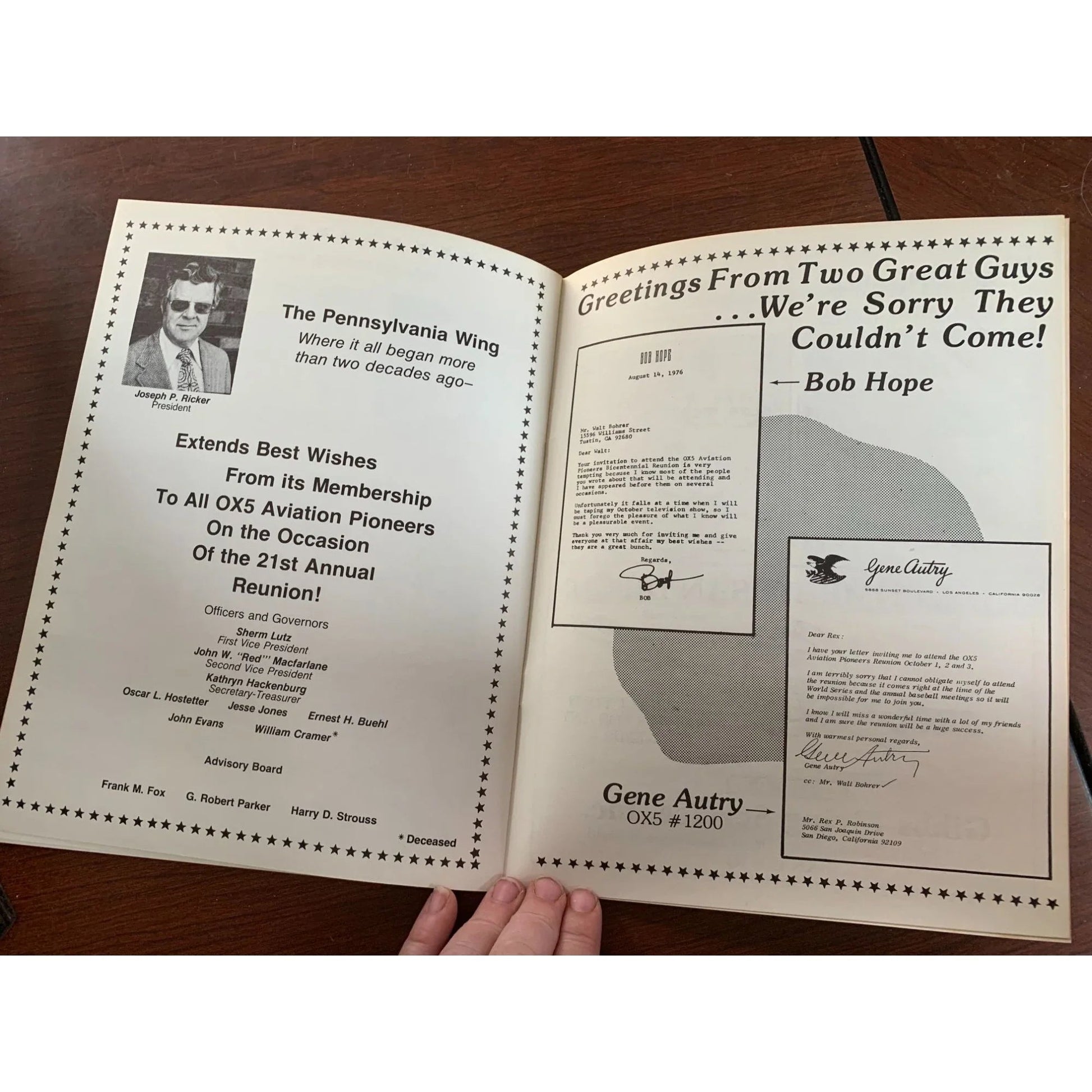 OX5 Aviation Pioneers 21st Reunion San Diego 1976 Magazine/Book - A+ Stuff - Magazines - A+ Stuff