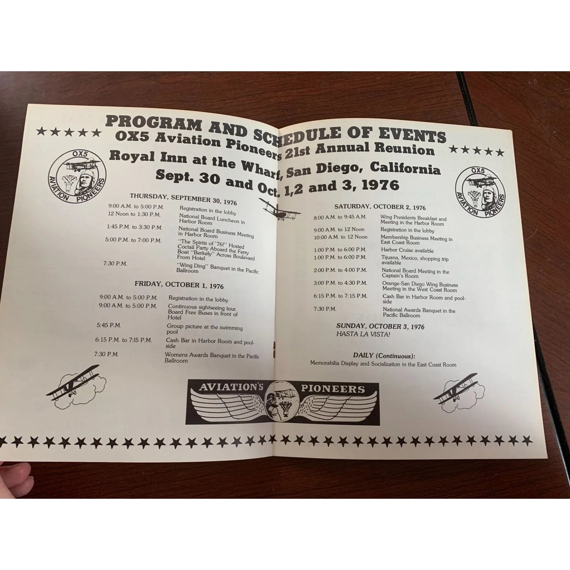 OX5 Aviation Pioneers 21st Reunion San Diego 1976 Magazine/Book - A+ Stuff - Magazines - A+ Stuff