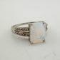 Beautiful Natural Opal Ring with Small Diamond Accent - Size 7.25