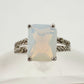 Beautiful Natural Opal Ring with Small Diamond Accent - Size 7.25