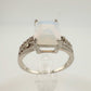 Beautiful Natural Opal Ring with Small Diamond Accent - Size 7.25