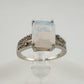 Beautiful Natural Opal Ring with Small Diamond Accent - Size 7.25