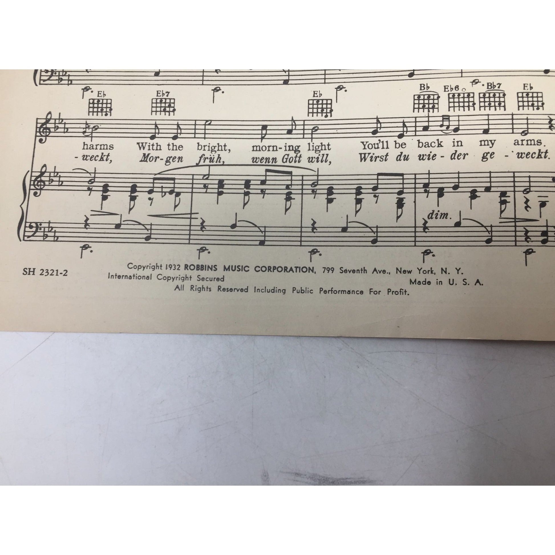 Vintage Copy of the Sheet Music for "Wiegenlied" (Cradle Song) A+ Stuff  A+ Stuff Sheet Music