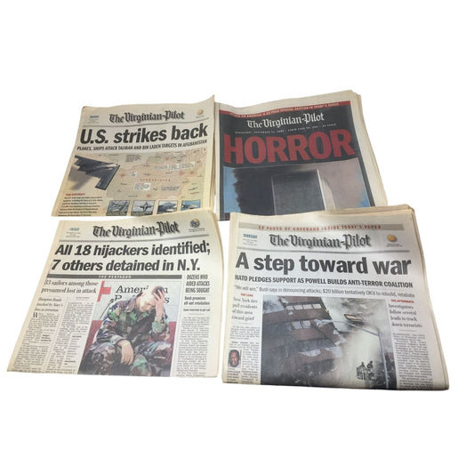 Vintage Newspapers from Sept 12-14, 2001 and Oct. 8, 2001