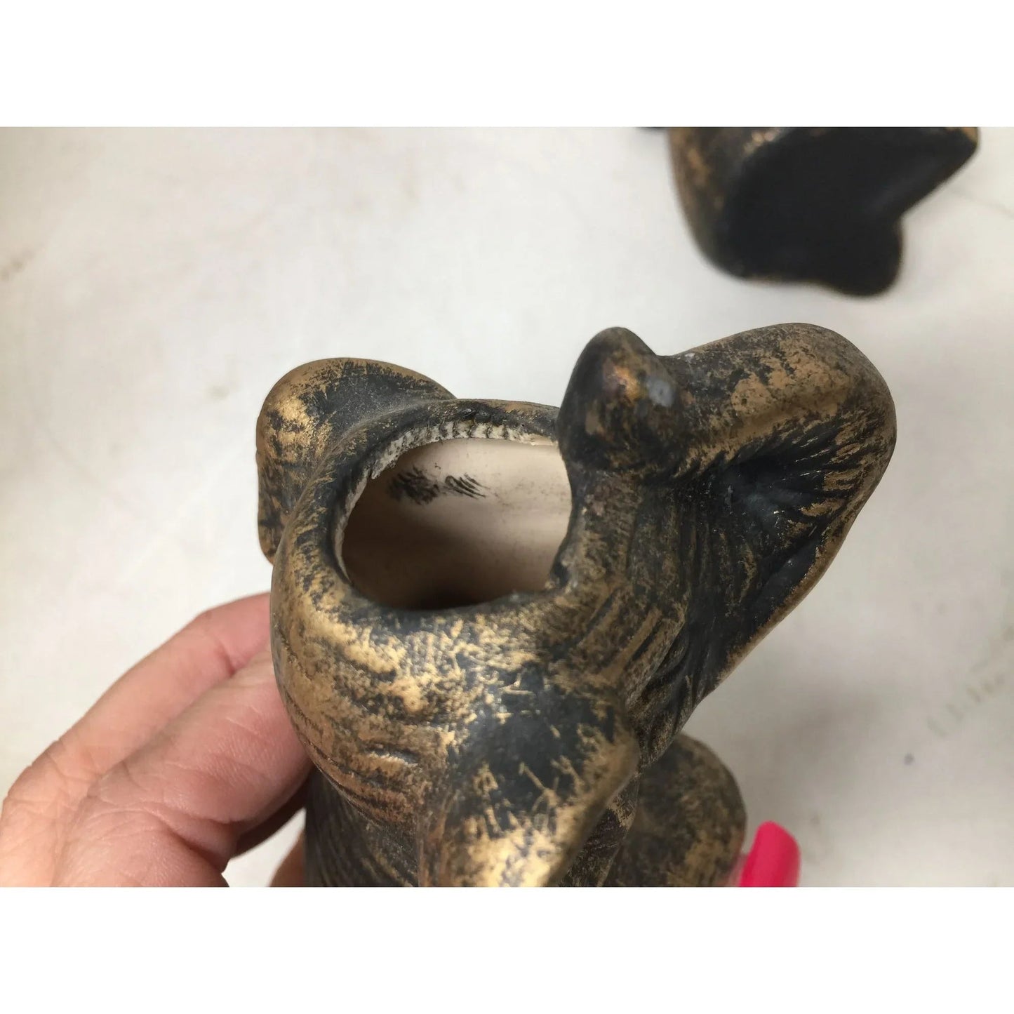 Pair of Gold Tone Elephant Candle Holders - A+ Stuff - Candle Holders - A+ Stuff