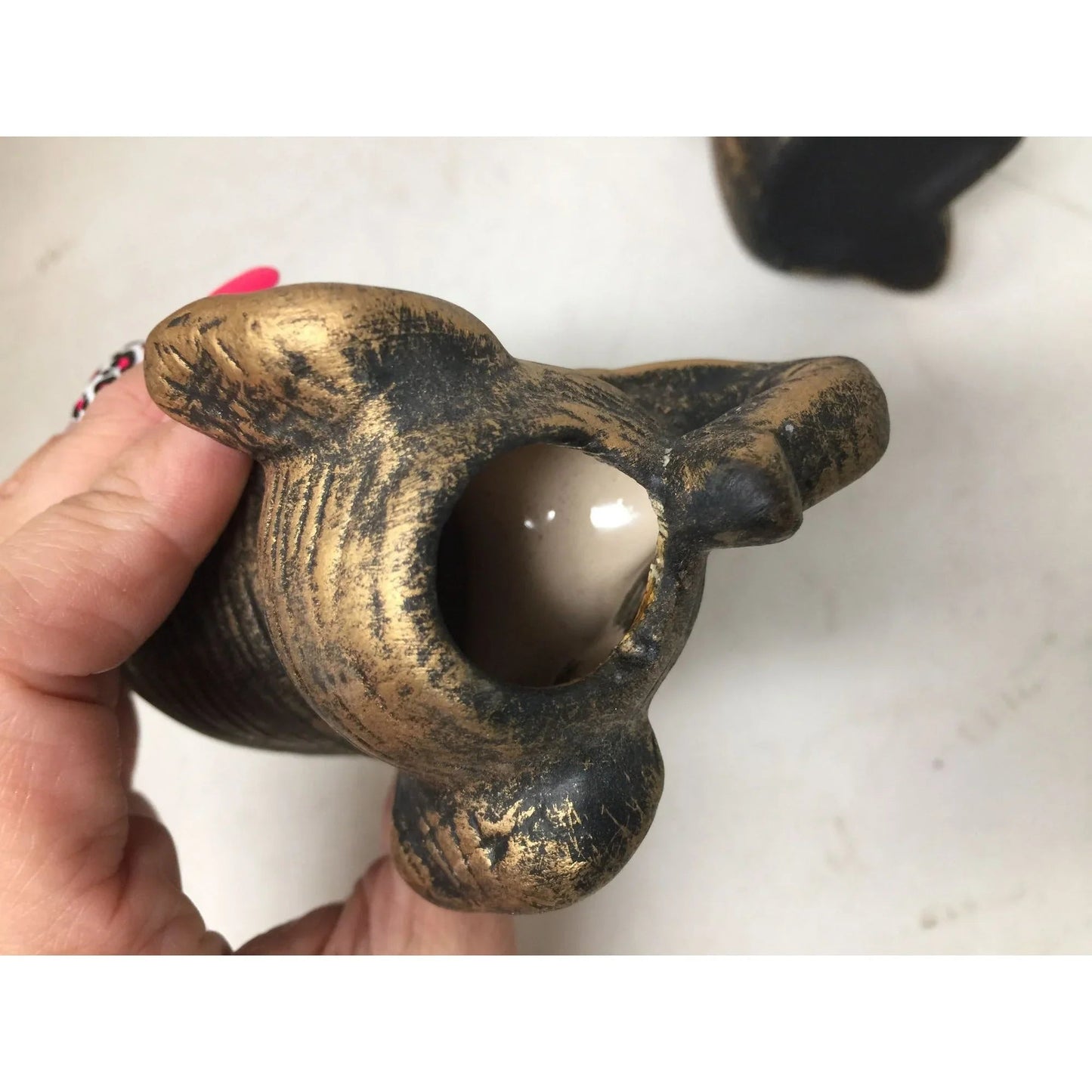 Pair of Gold Tone Elephant Candle Holders - A+ Stuff - Candle Holders - A+ Stuff