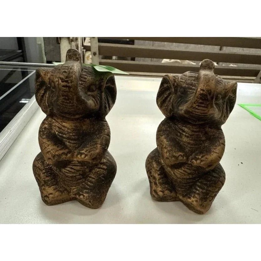Pair of Gold Tone Elephant Candle Holders - A+ Stuff - Candle Holders - A+ Stuff