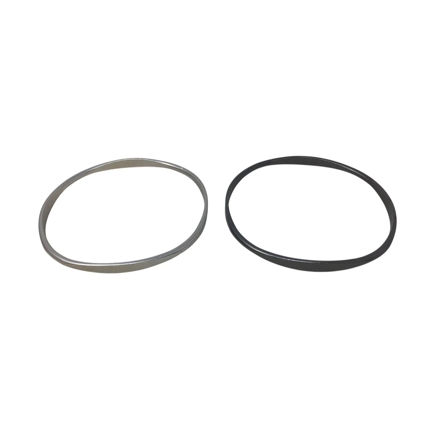 Pair of Women's Black and Silver tone Bangle Bracelets (2) - A+ Stuff - Bracelet - A+ Stuff