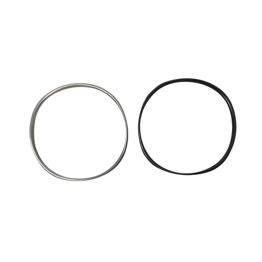 Pair of Women's Black and Silver tone Bangle Bracelets (2) - A+ Stuff - Bracelet - A+ Stuff