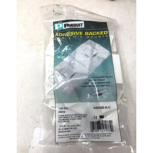 Panduit Adhesive Backed Cable Tie Mounts. Bag of 100 Pieces - ABM2S-A-C