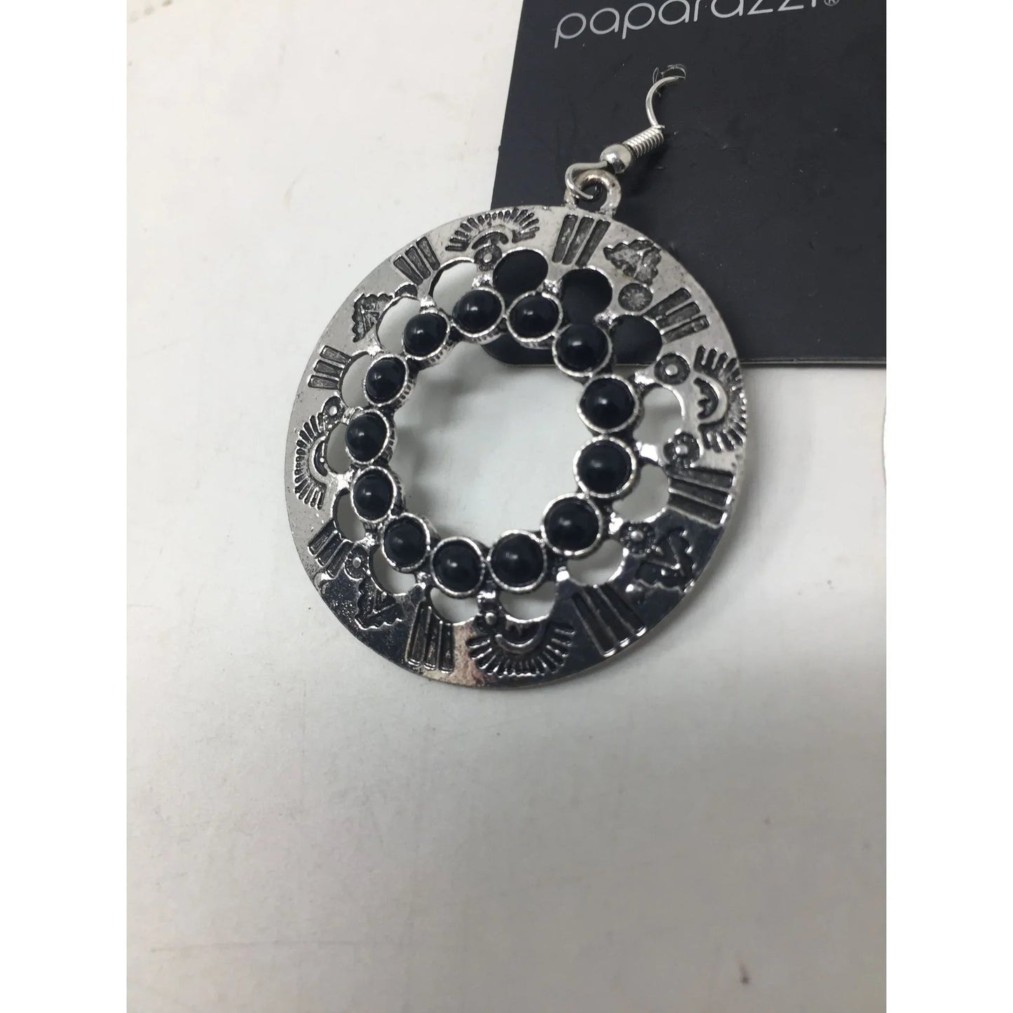Paparazzi Silver and Black Omega Earrings - New with tags - paparazzi - Earrings - A+ Stuff