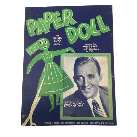 Paper Doll By Johnny Black Vintage Sheet Music - A+ Stuff - SHEET MUSIC - A+ Stuff