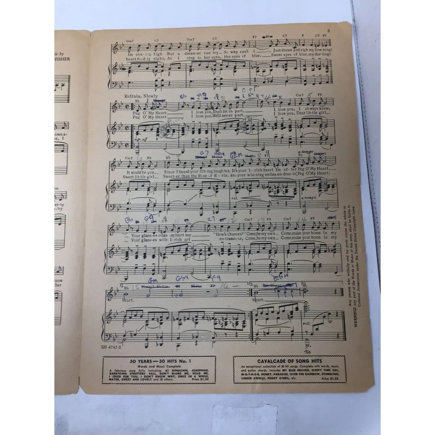 PEG O' MY HEART Words by Alfred Bryan and Music by Fred Fisher - A+ Stuff - SHEET MUSIC - A+ Stuff