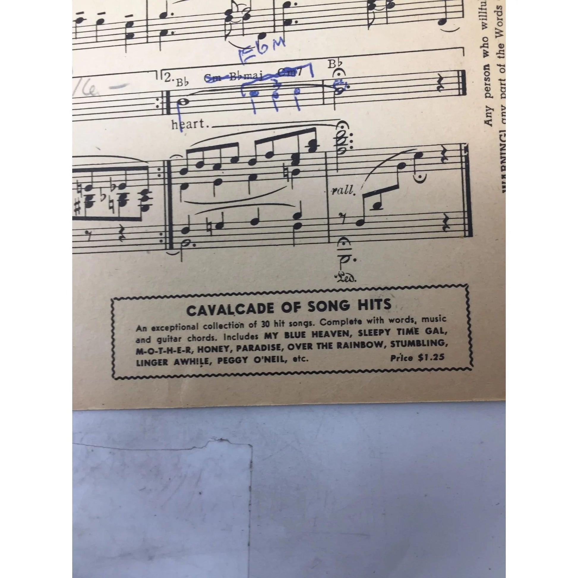 PEG O' MY HEART Words by Alfred Bryan and Music by Fred Fisher - A+ Stuff - SHEET MUSIC - A+ Stuff