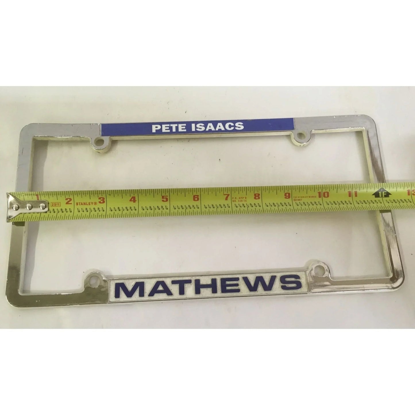 pete Isaacs Mathews License Plate Frame/Cover - A+ Stuff - Auto Part - A+ Stuff