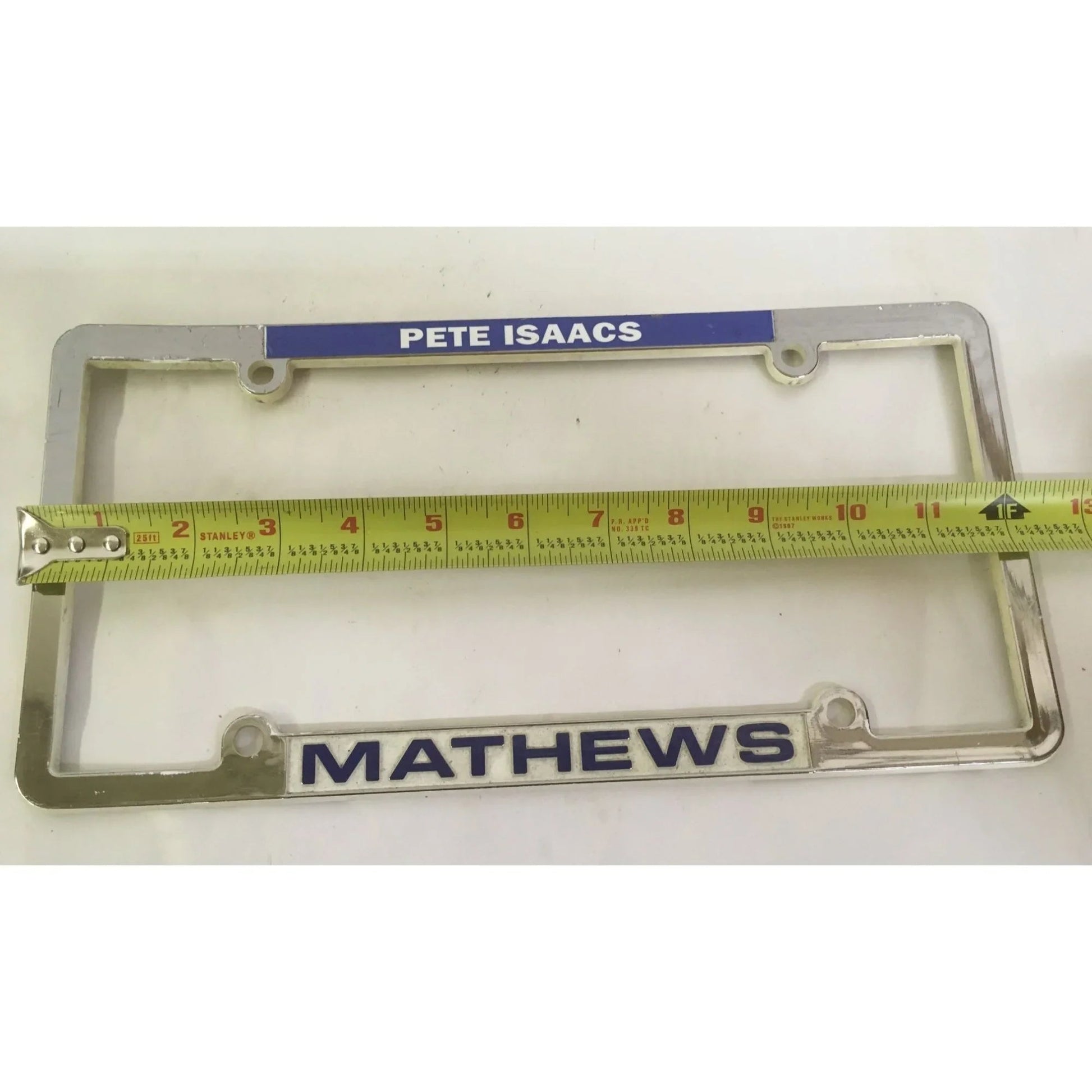 pete Isaacs Mathews License Plate Frame/Cover - A+ Stuff - Auto Part - A+ Stuff