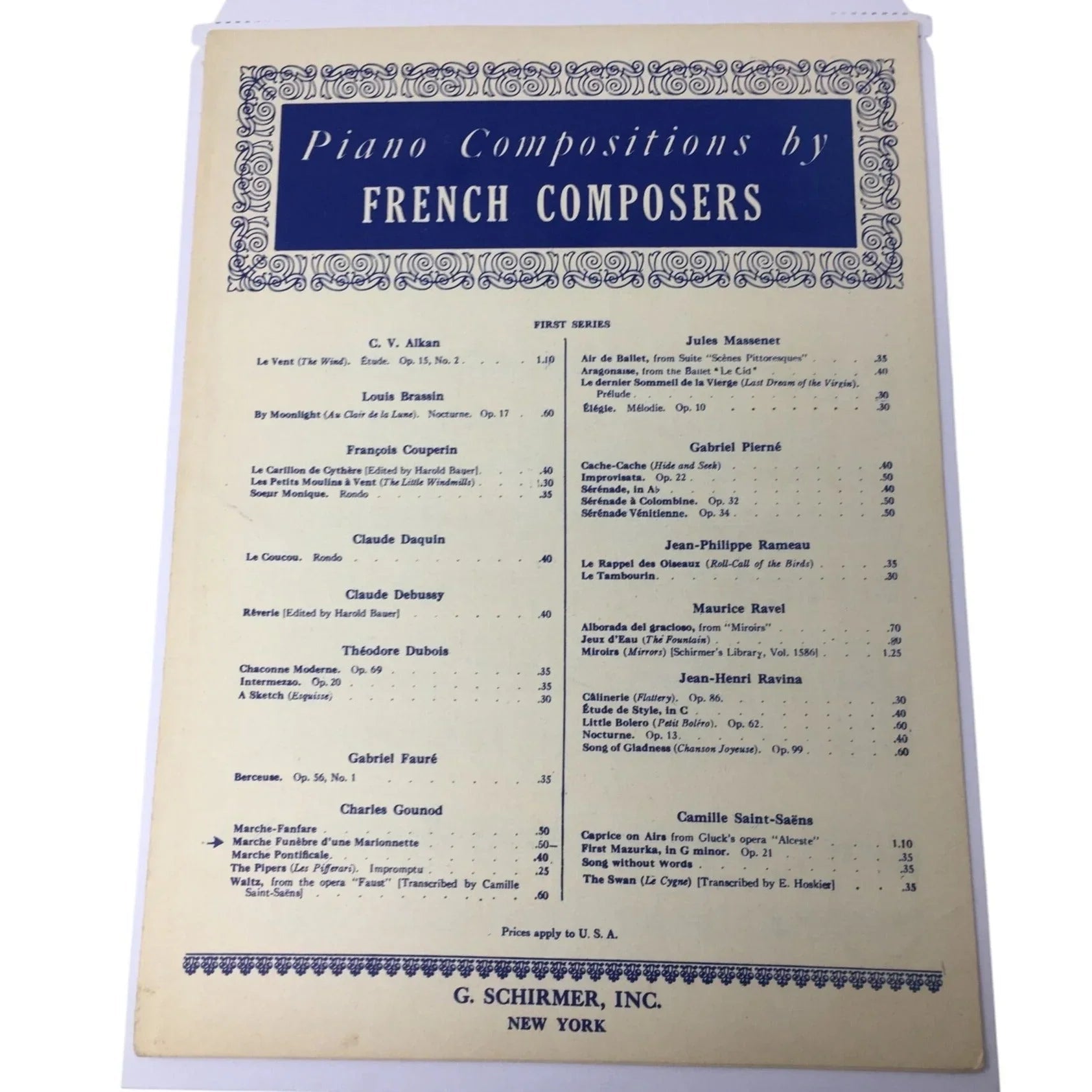 ''Piano Compositions by French Composers'' Sheet Music Book - A+ Stuff - SHEET MUSIC - A+ Stuff