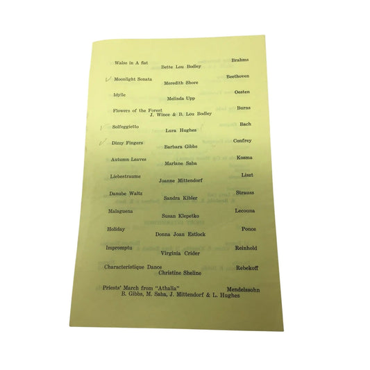 Piano recital Friday Evening, June 13, 1958 Robinson Jr Auditorium Booklet - A+ Stuff - Books - A+ Stuff