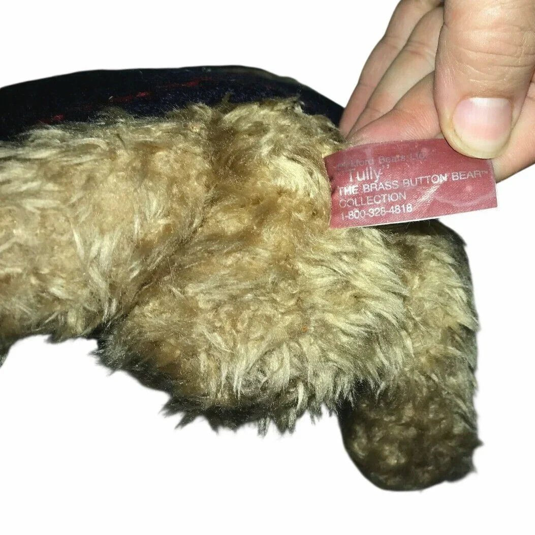 Pickford Brass Button Bears 1996 TULLY Dressed Bear w Hat - CUTE! - Pickford Bears - A+ Stuff