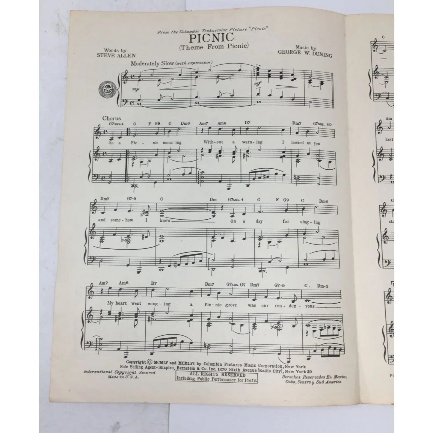 ''PICNIC'' (Theme from Picnic) Vocal Edition - A+ Stuff - sheet music - A+ Stuff
