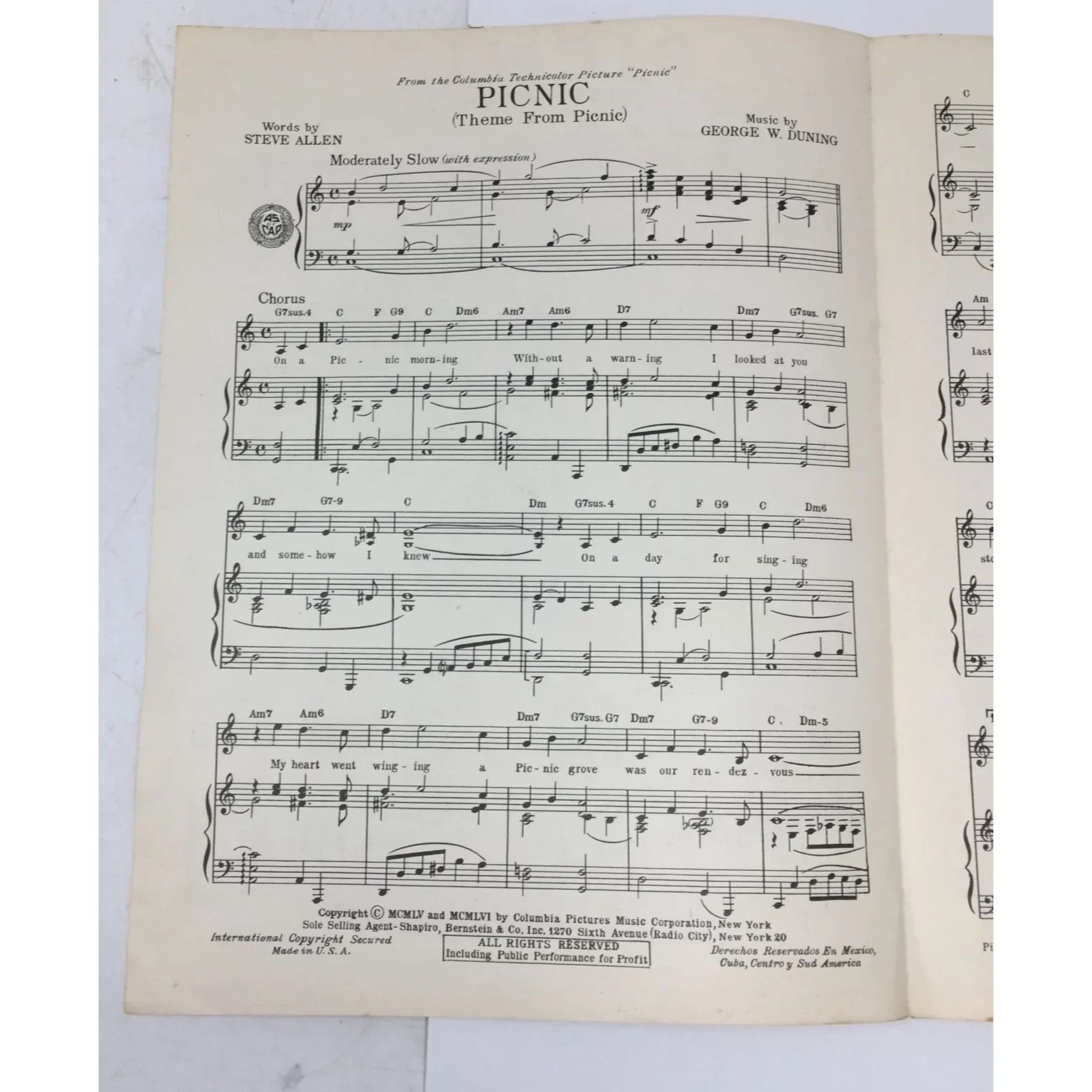 ''PICNIC'' (Theme from Picnic) Vocal Edition - A+ Stuff - sheet music - A+ Stuff