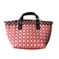 Pink and Orange Anthropologie Mini Woven Tote with Black Handles - Anthropologie - tote bag - A+ Stuff