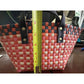 Pink and Orange Anthropologie Mini Woven Tote with Black Handles - Anthropologie - tote bag - A+ Stuff