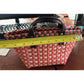 Pink and Orange Anthropologie Mini Woven Tote with Black Handles - Anthropologie - tote bag - A+ Stuff