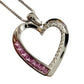 Pink & White Heart Necklace with Lab Created Sapphires - Sterling Silver - Unbranded - Necklace with Pendant - A+ Stuff