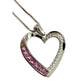 Pink & White Heart Necklace with Lab Created Sapphires - Sterling Silver - Unbranded - Necklace with Pendant - A+ Stuff
