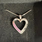 Pink & White Heart Necklace with Lab Created Sapphires - Sterling Silver - Unbranded - Necklace with Pendant - A+ Stuff