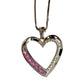 Pink & White Heart Necklace with Lab Created Sapphires - Sterling Silver - Unbranded - Necklace with Pendant - A+ Stuff