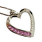 Pink & White Heart Necklace with Lab Created Sapphires - Sterling Silver - Unbranded - Necklace with Pendant - A+ Stuff