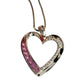 Pink & White Heart Necklace with Lab Created Sapphires - Sterling Silver - Unbranded - Necklace with Pendant - A+ Stuff