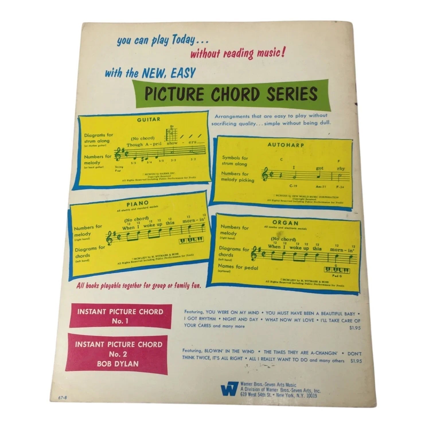 ''Play Today Combo Organ'' by Mark Laub Vintage Sheet Music book - A+ Stuff - Sheet Music - A+ Stuff