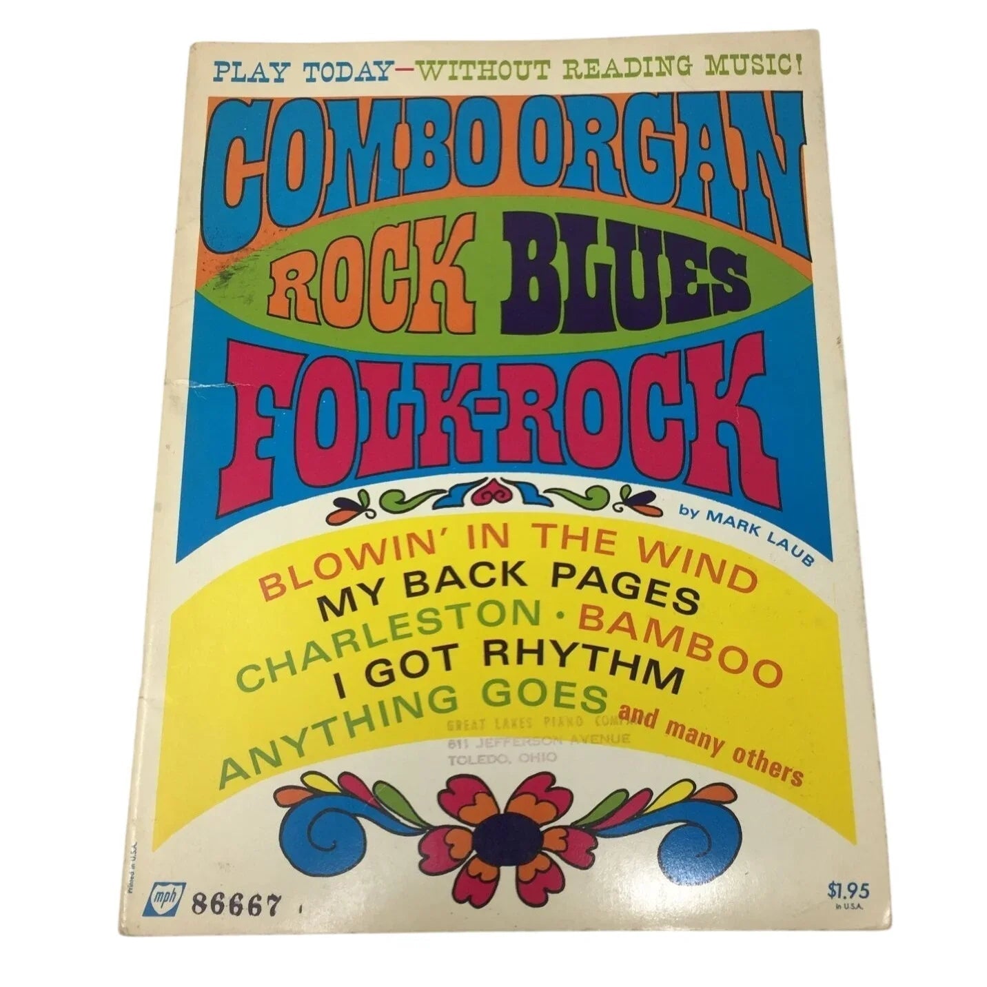 ''Play Today Combo Organ'' by Mark Laub Vintage Sheet Music book - A+ Stuff - Sheet Music - A+ Stuff