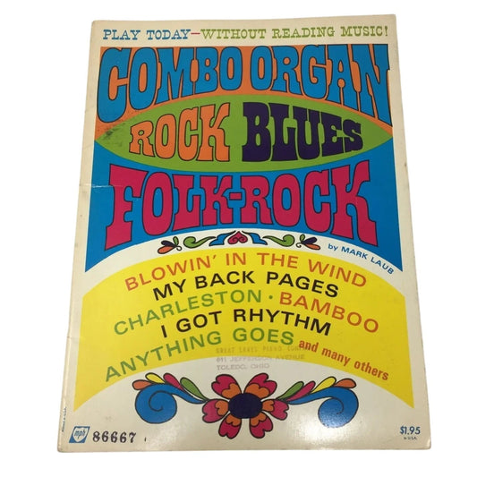 ''Play Today Combo Organ'' by Mark Laub Vintage Sheet Music book - A+ Stuff - Sheet Music - A+ Stuff