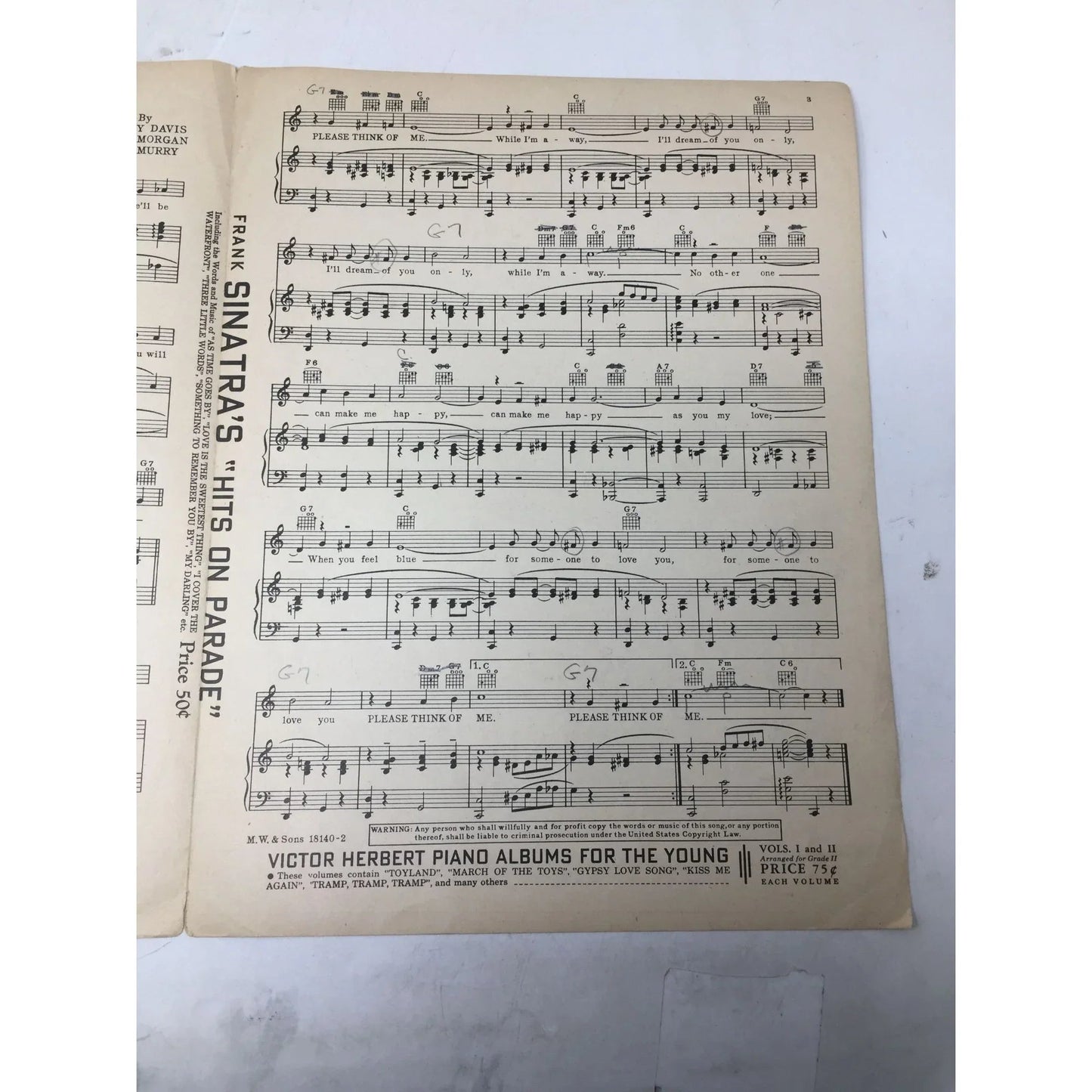 ''Please Think Of Me'' by Benny Davis, Russ Morgan, and Ted Murry - A+ Stuff - sheet music - A+ Stuff