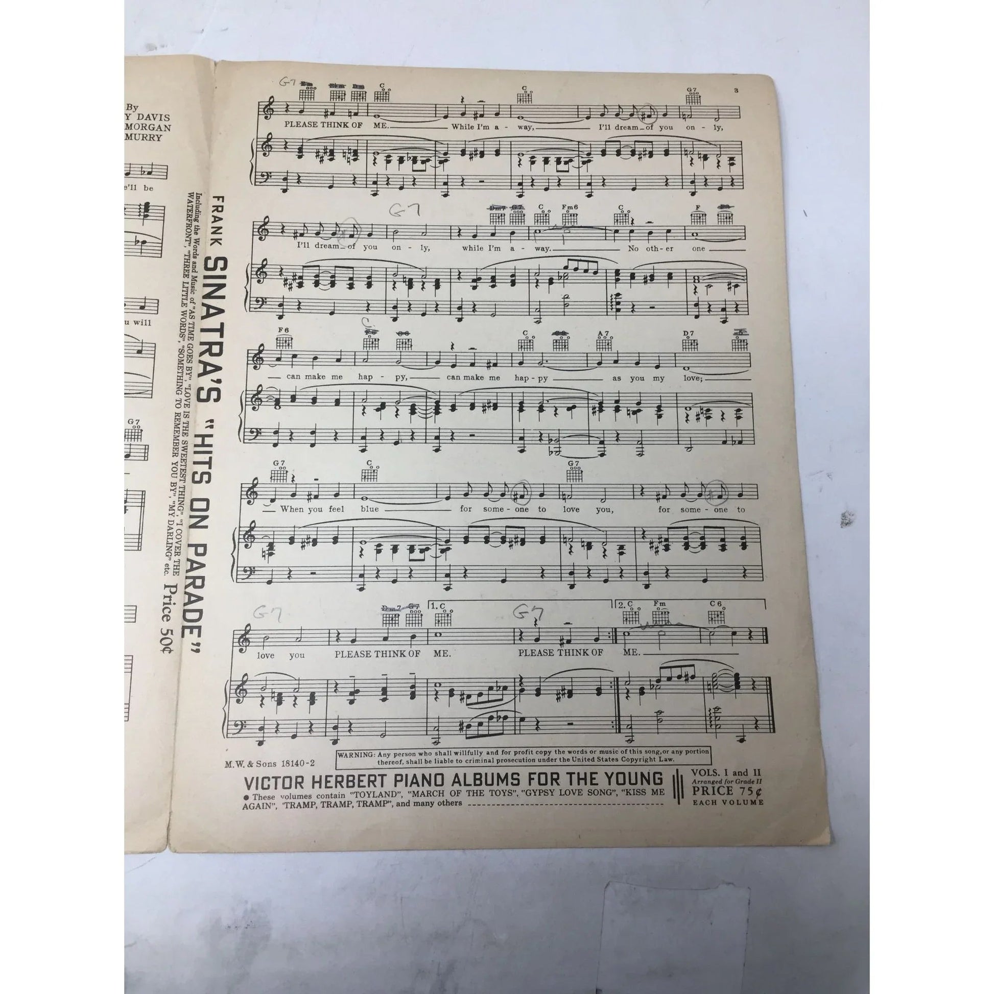 ''Please Think Of Me'' by Benny Davis, Russ Morgan, and Ted Murry - A+ Stuff - sheet music - A+ Stuff
