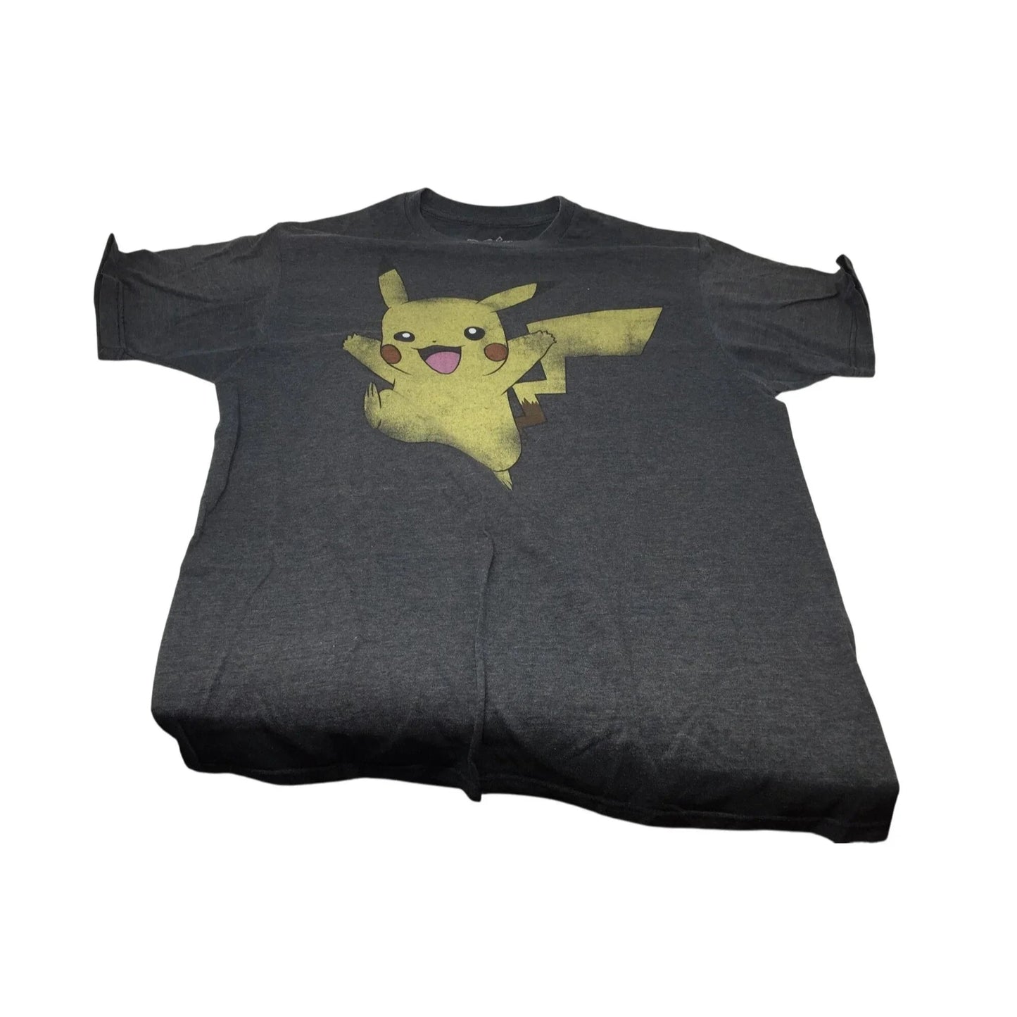 Pokémon Pikachu Men's Size Large Grey Short Sleeved T-shirt - A+ Stuff