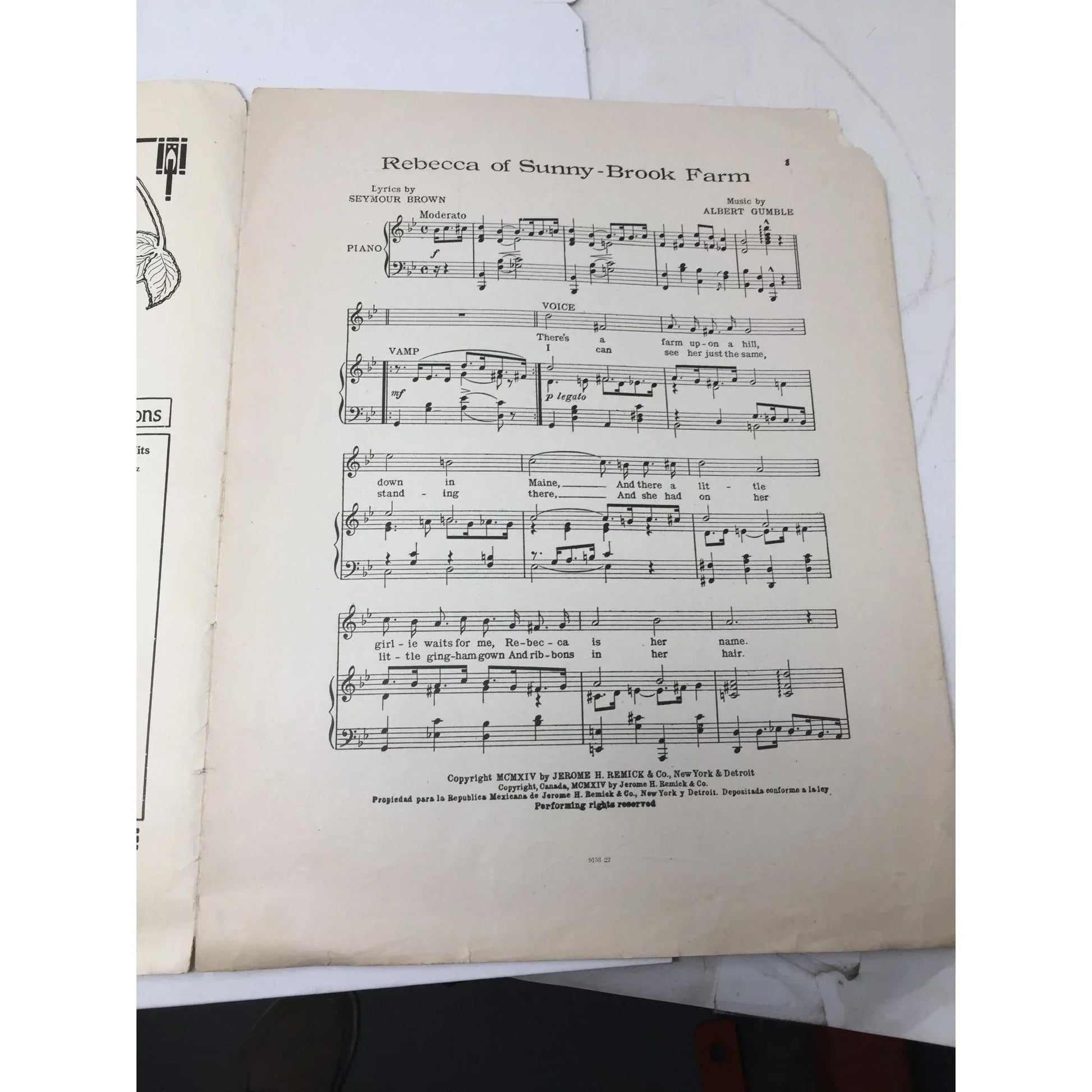 Popular Edition - Rebecca of Sunnybrook Farm Song - A+ Stuff - SHEET MUSIC - A+ Stuff