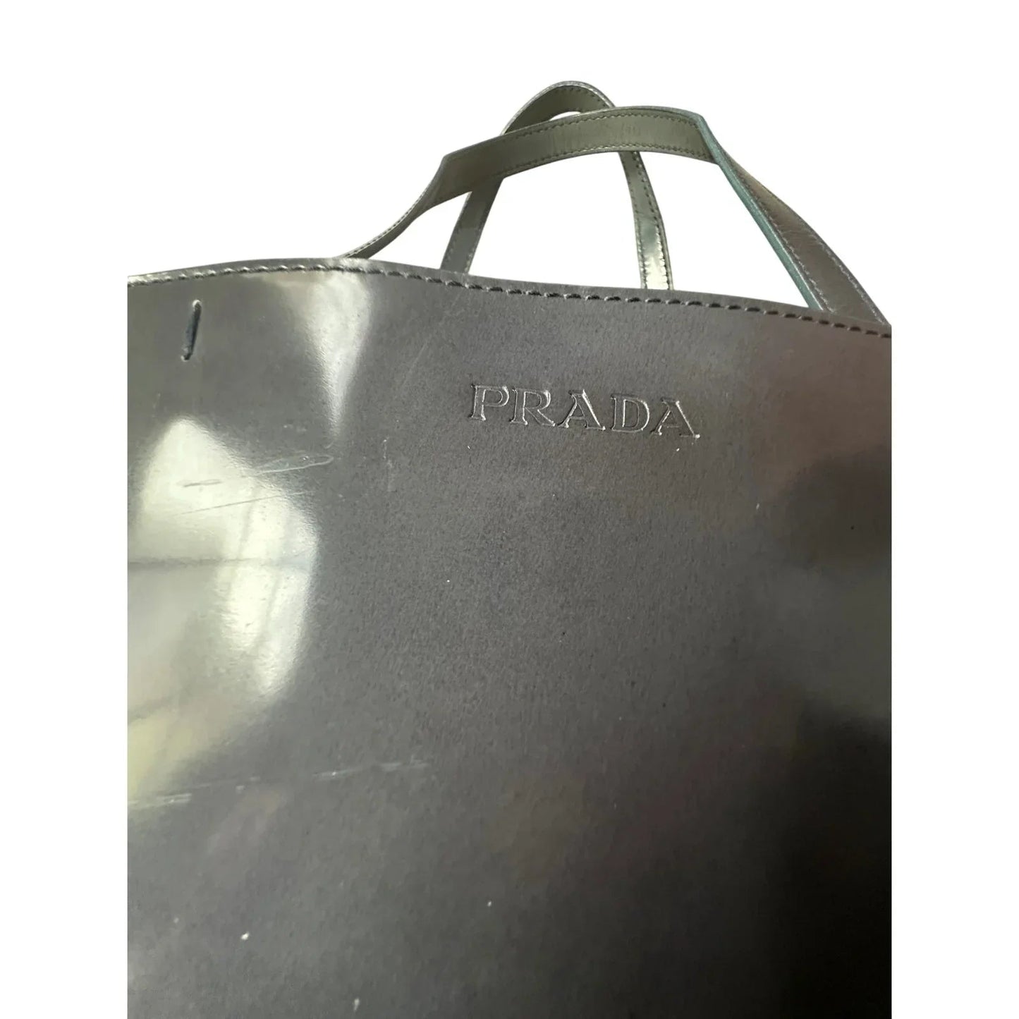 Prada Enamel Logo Embossed Tote Bag Shoulder Bag - PRADA - tote bag - A+ Stuff