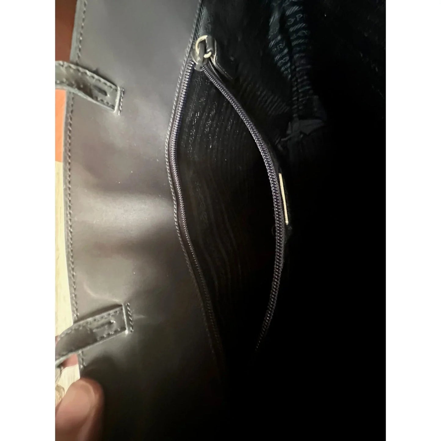 Prada Enamel Logo Embossed Tote Bag Shoulder Bag - PRADA - tote bag - A+ Stuff