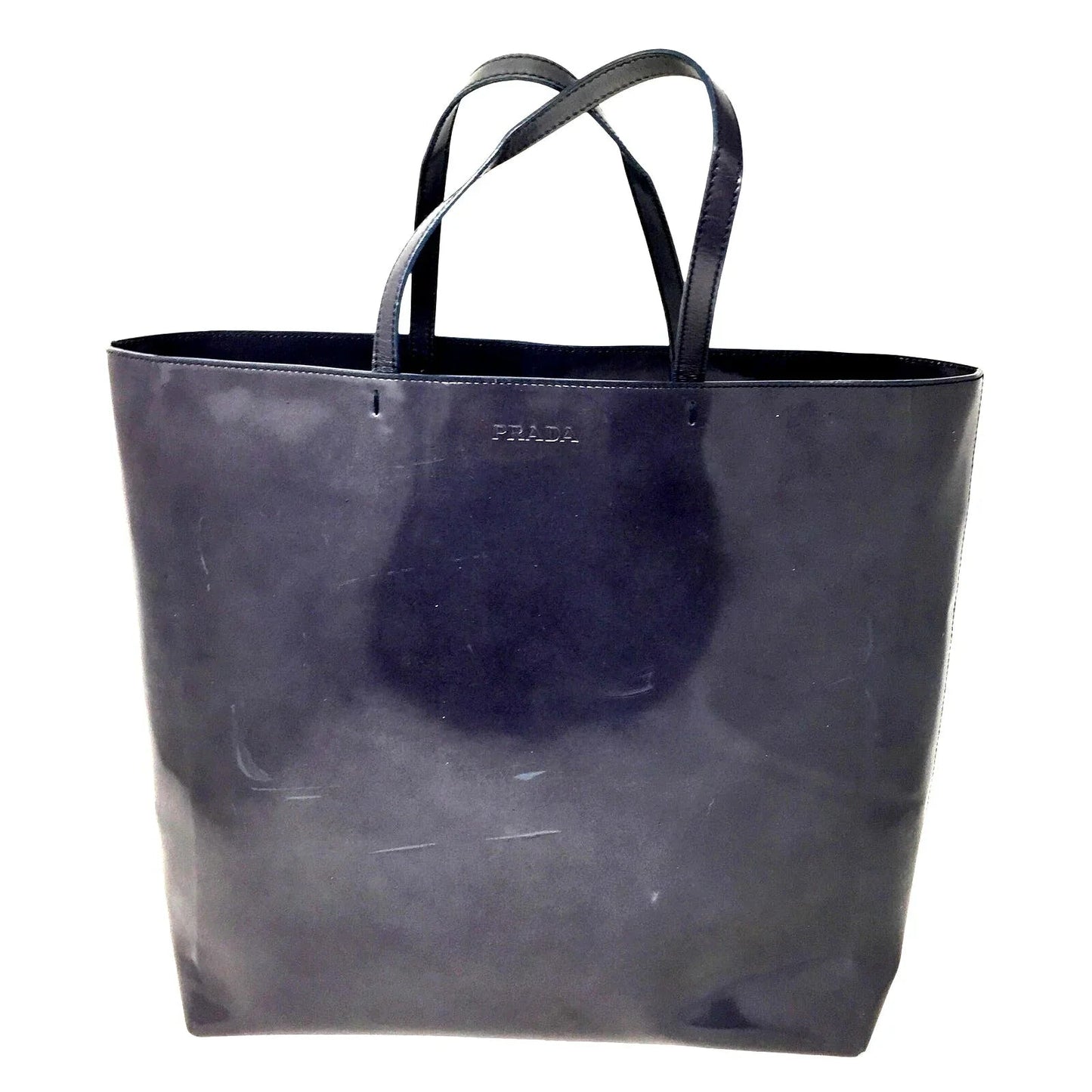 Prada Enamel Logo Embossed Tote Bag Shoulder Bag - PRADA - tote bag - A+ Stuff