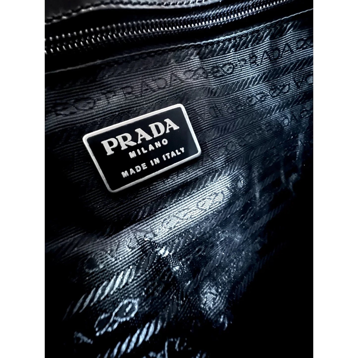 Prada Enamel Logo Embossed Tote Bag Shoulder Bag - PRADA - tote bag - A+ Stuff