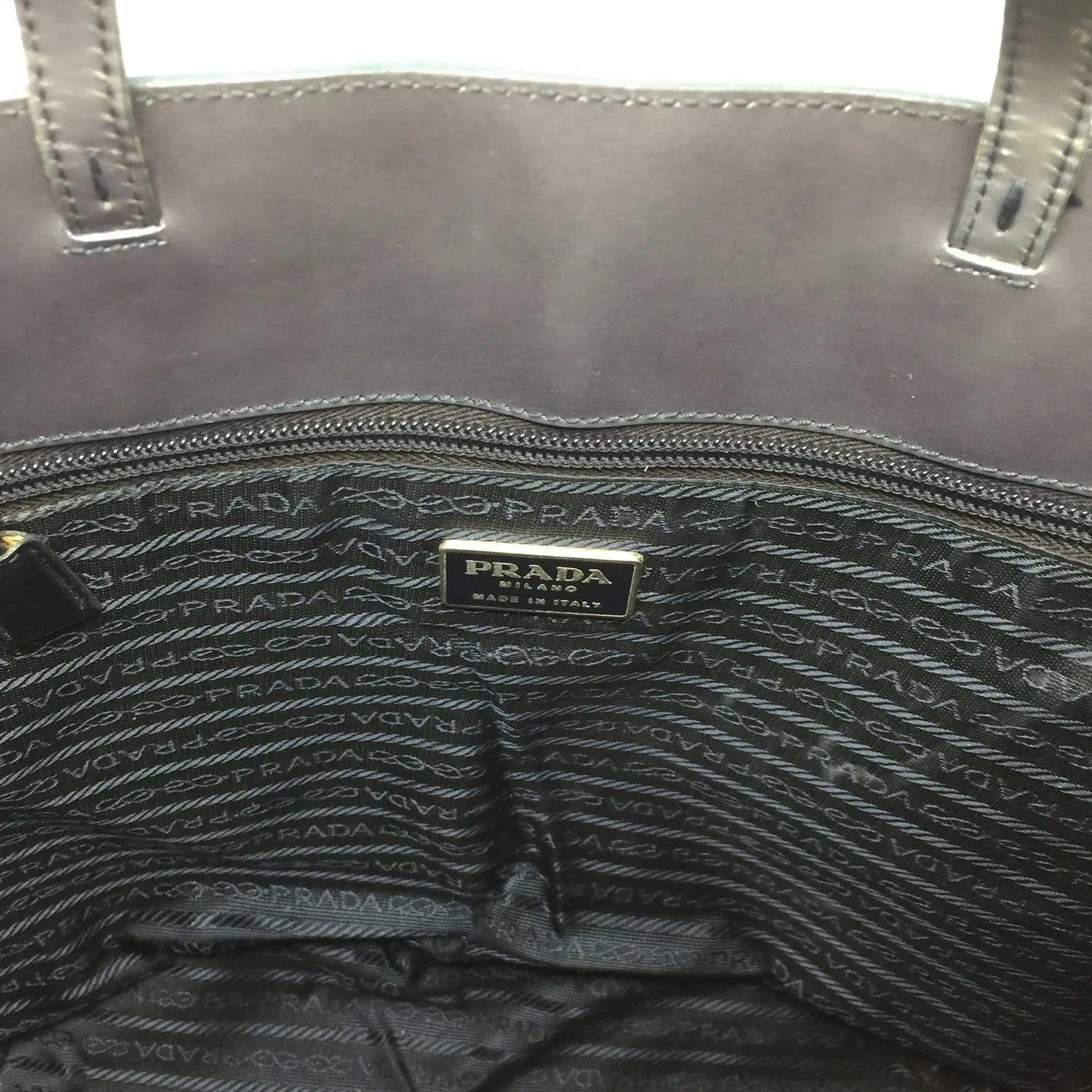 Prada Enamel Logo Embossed Tote Bag Shoulder Bag - PRADA - tote bag - A+ Stuff