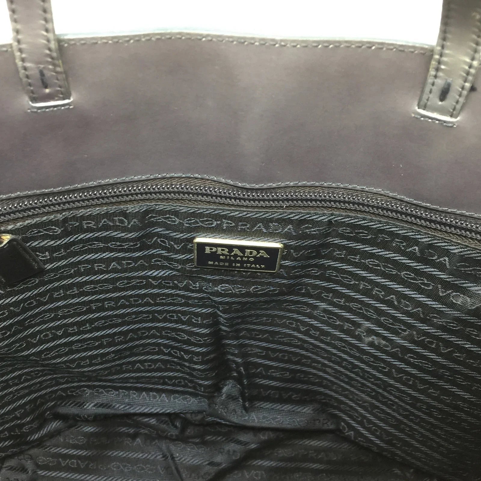 Prada Enamel Logo Embossed Tote Bag Shoulder Bag - PRADA - tote bag - A+ Stuff